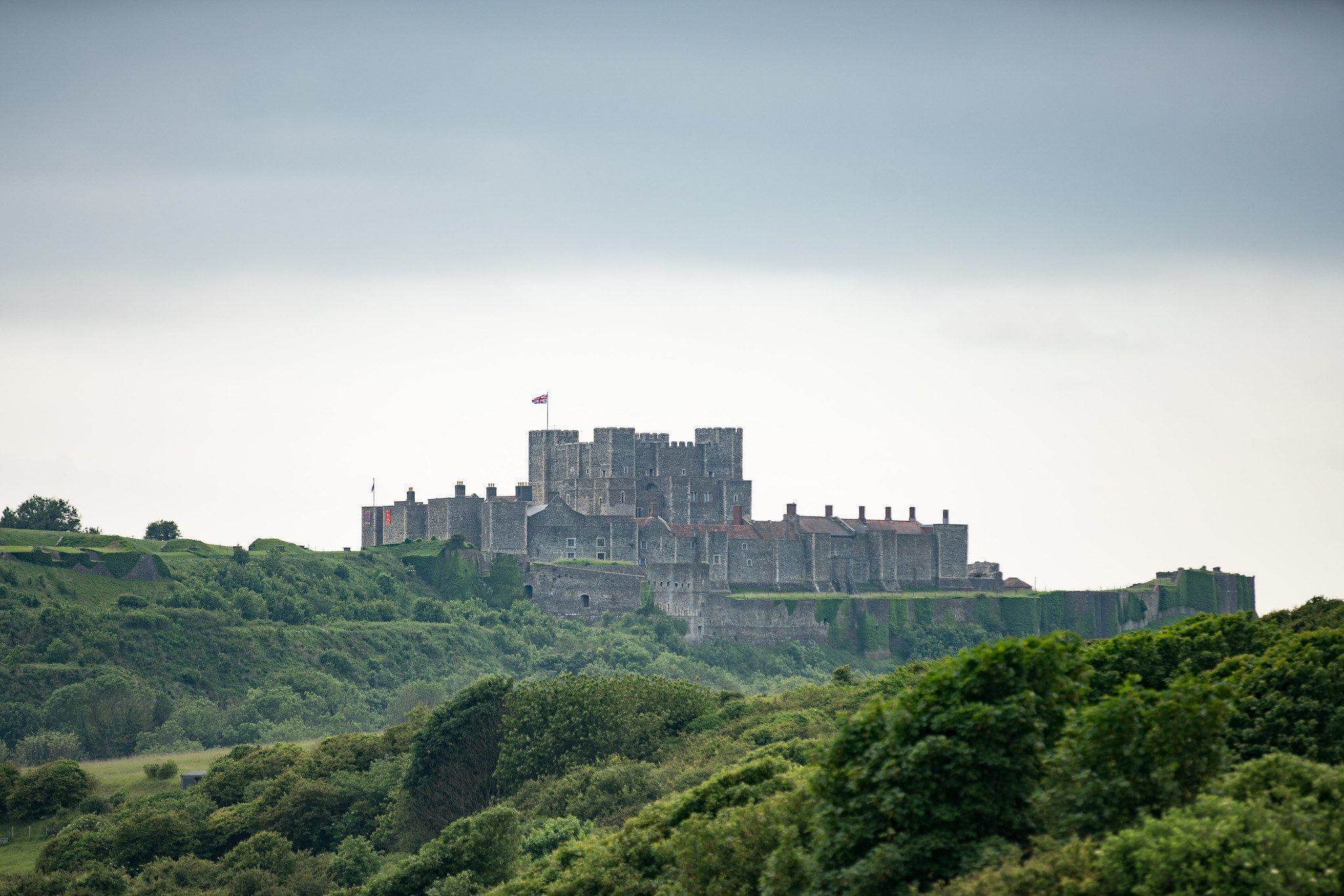 Dover castle from far