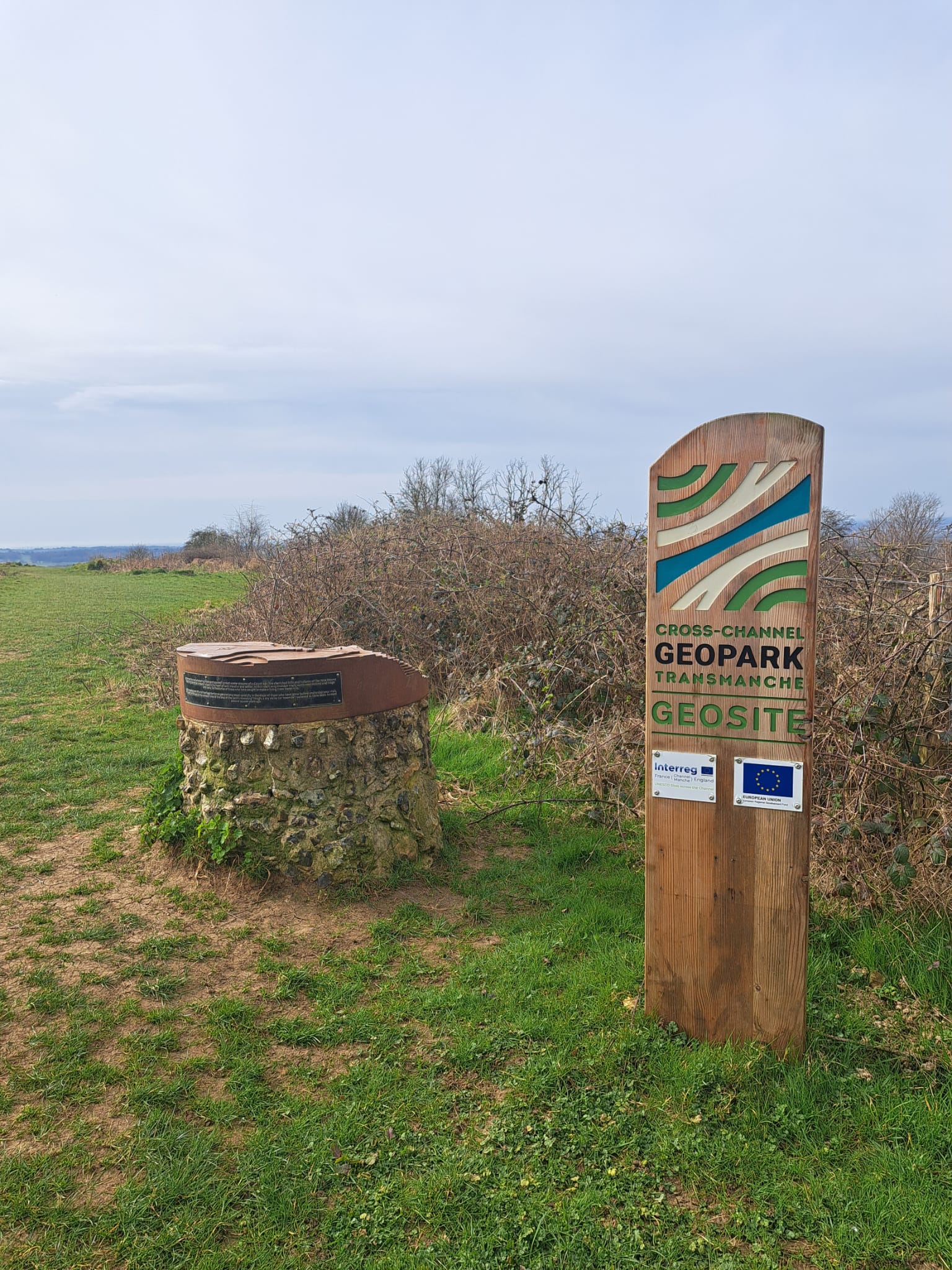 Geopark panel on the grass
